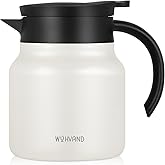 WYHVAND 27Oz Thermal Coffee Carafes For Keeping Hot/Cold, Stainless Steel Coffee Carafe, Dustproof Insulated Water Carafe for Party/Home,Cream