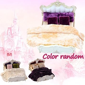 Casa de Muñecas Muebles 1/25 Mini Quilt * * 4, cama * 1 hojas Cojín de 1, Juego Para Barbie muñecas casa dormitorio/salón decoración accesorios: Amazon.es: Bricolaje y herramientas