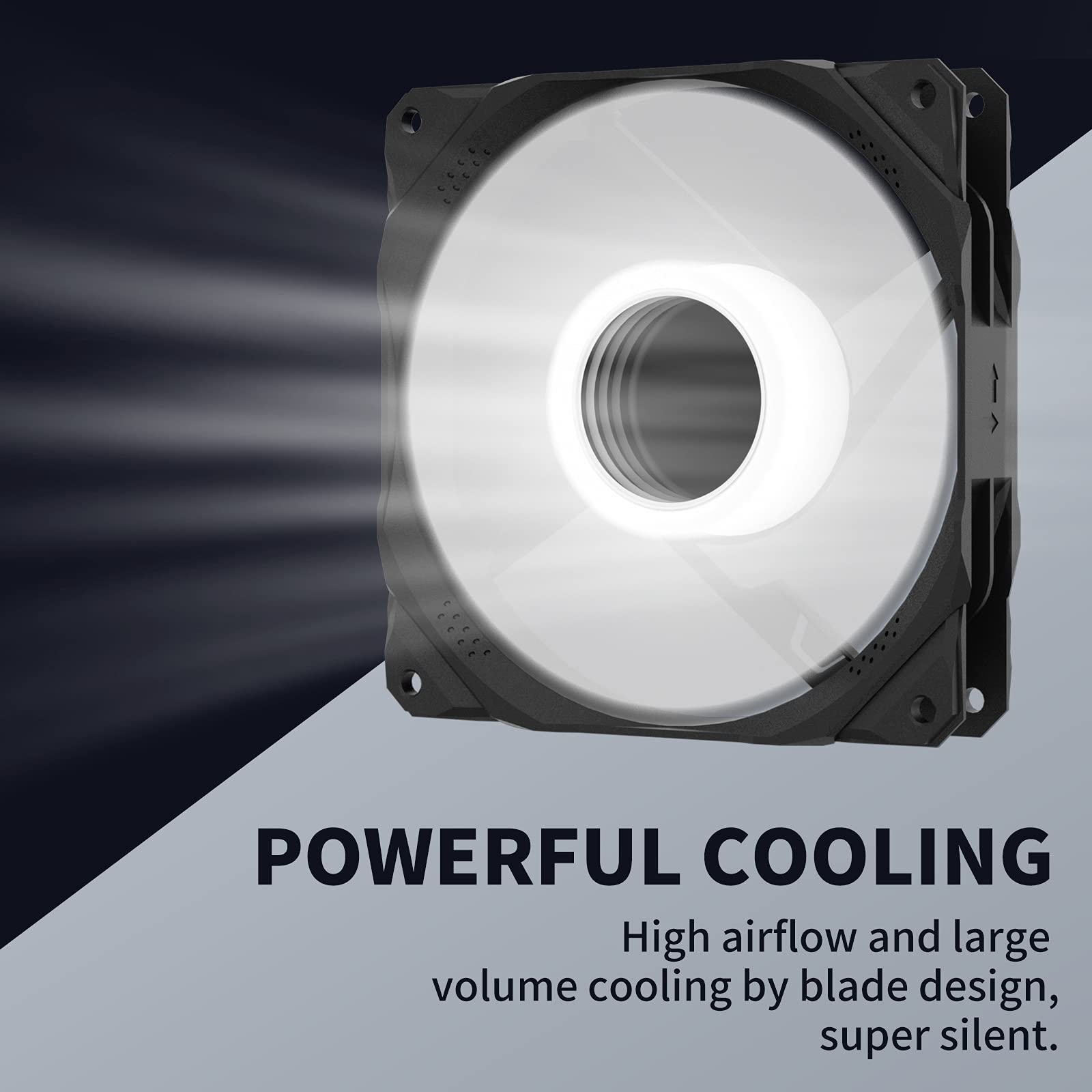 Circular Computer Fans 3 Pack PC Cooling Fans Silent 120mm Computer Case Fan RGB Lighting ...