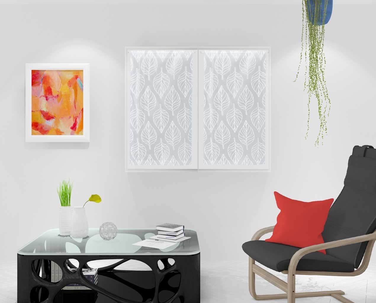 Soleil d 'Ocre Pair of Brise Bise 45x90 Maud, Polyester, white, 45x90 cm