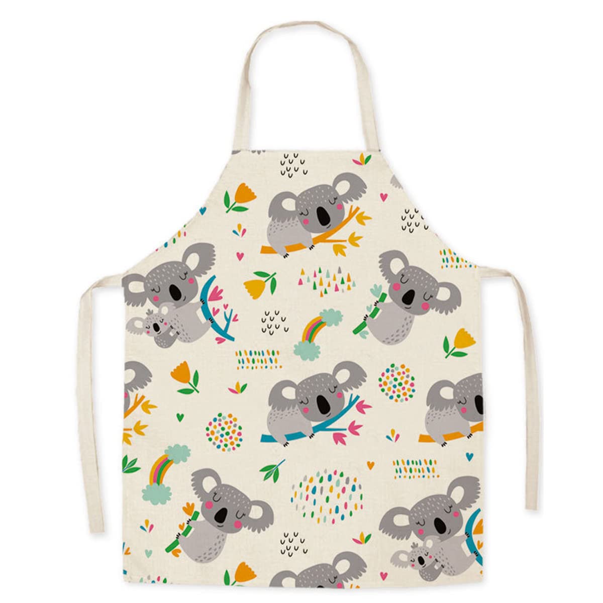 Eyands Koala Children Apron for Cooking Baking - Cute Pattern Linen Kitchen Apron for Kids, Cooking Painting Gardening Apron for Boys and Girls