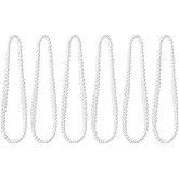 Oojami 72 Pcs White Mardi Gras Beads – 33 Inch 7mm Beaded Necklaces for Party Favors, Table Decor, New Year’s Eve, Weddings, Birthdays, and DIY Crafts