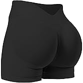 Women Workout Impact Shorts 4.5 Scrunch Butt Lifting Tummy Control Gym Shorts V Back Comfy Seamless Booty Biker Shorts