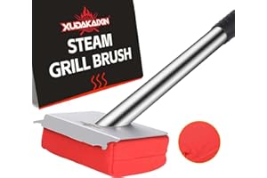 XUDAKAIXIN Grill Brush Bristle Free,Water-Activated steam Cleans The Grill Effectively.Unique Aramid Fiber Twill pad Perfect for Grill Grates/Blackstone Griddle,Safe Grill Cleaner for Outdoor Grill