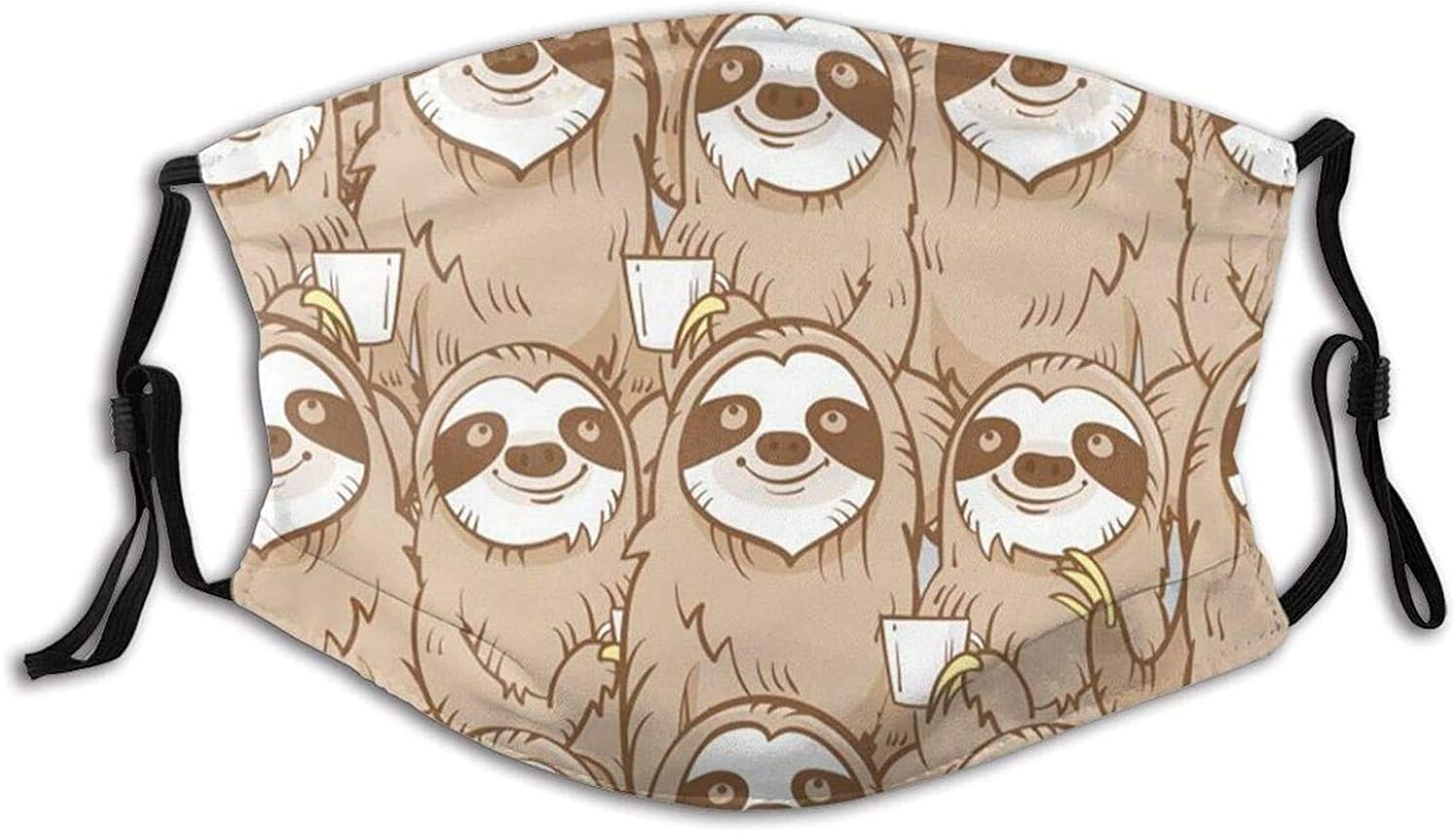 Sloths Animal Print Face Mask Reusable with Filter Pocketfor Men&Women