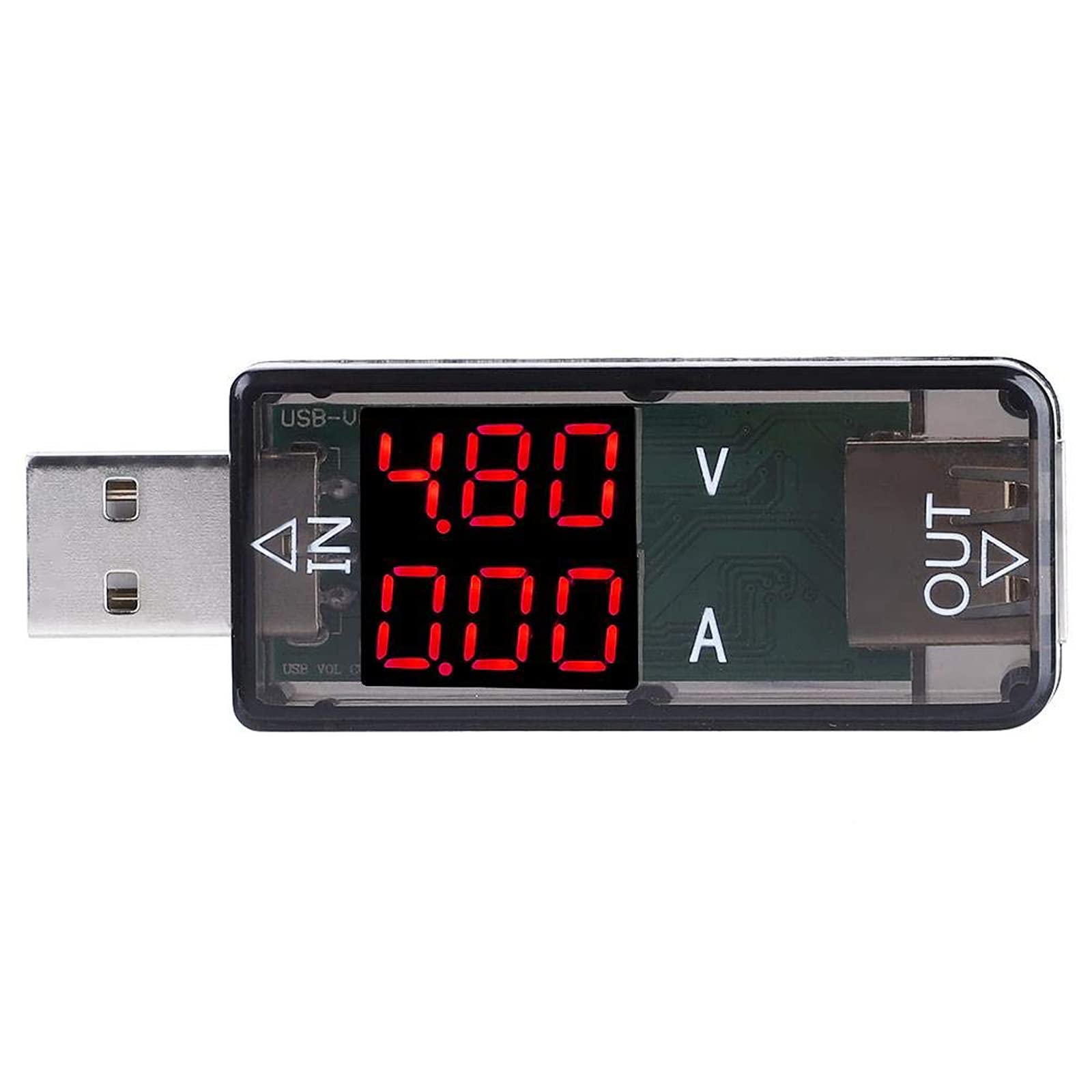 USB Voltage Tester, Akozon 3.2-10V 0-3A Color LCD USB Tester Voltmeter Ammeter Current Meter 0.01 Accuracy Multimeter Charger (Black)