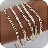 NECOCY Gold Bracelets for Women Waterproof, 14K Gold Plated Jewelry Sets Trendy Thin Dainty Stackable Cuban Link Paperclip Chain Bracelet Pack Fashion Accessories Gifts for Womens
