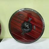 THOR INSTRUMENTS Medieval Norse Viking Shield Wolf Design, Round Style Wall Decor, Gifting, Cosplay, and best personalized gift for him. (D)