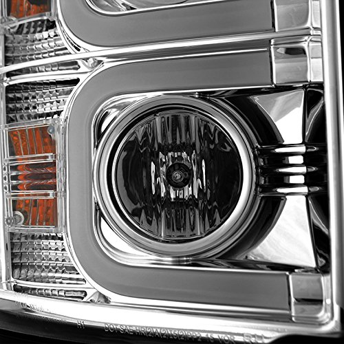Xtune for 2015-2017 Chevy Silverado 2500HD/3500HD Smoked Cyclop-Optic LED Tube Headlights + LED Tail Lights 2016