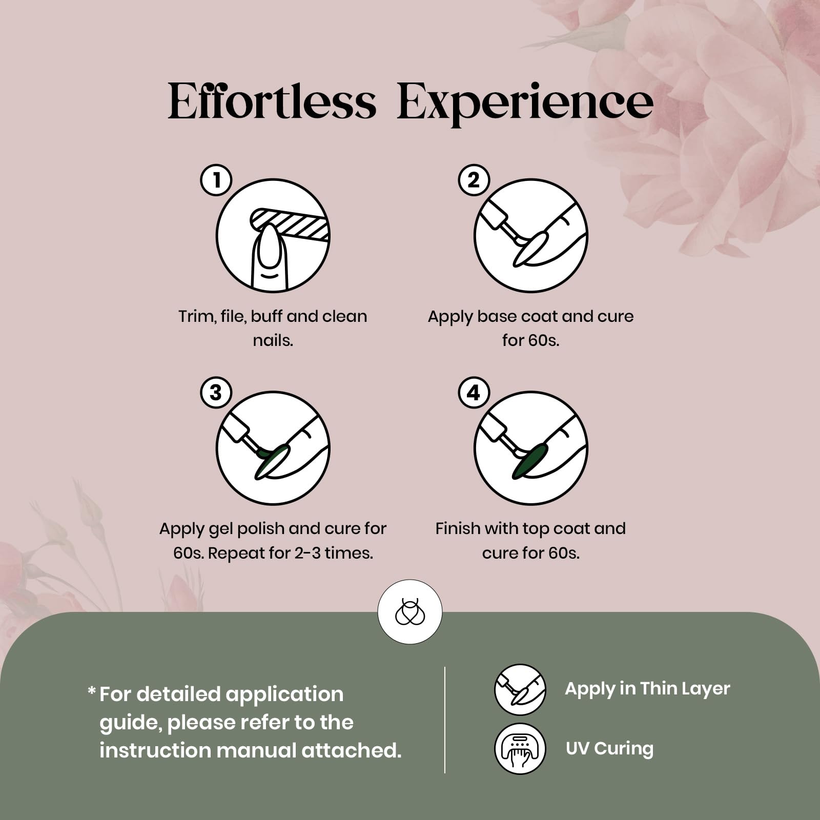 Beetles Gel Nail Polish Set 6 Colors Nude Green Blue Burgundy Purple Gel Nail Polish Kit Glitter Gel Nail Polish Soak Off Uv Lamp Salon Nail Art Design for Women - Image 7