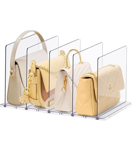 Purse Rack MDesign 5-Section Purse Organizer Clear Plastic - Main Image