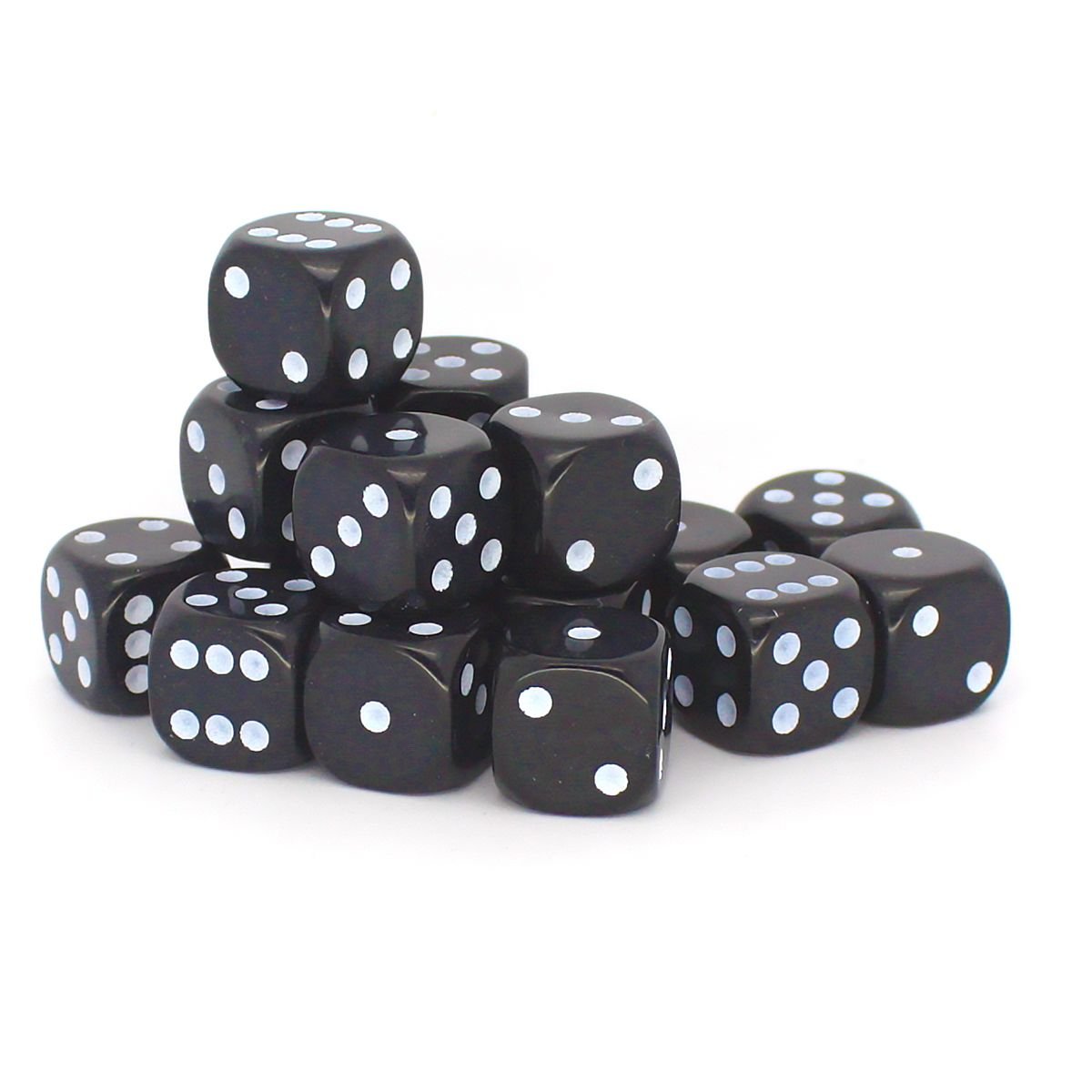 Big Cherry Dice, 50 x 12mm Round Corner Spot - Black by Bulk Dice