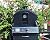 Pacific Living Outdoor Large Capacity Gas Oven with Pizza Stone, Smoker Box and Mobile Cart, Black Powder Coat