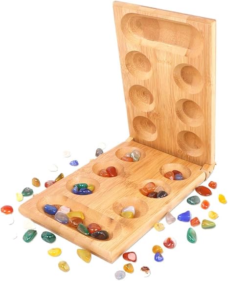 Amazon Smilerain マンカラ 石 カハラ マンカラゲーム まんから 折りたたみ式 Mancala戦略ゲーム ボードゲーム マンカラカラハ 竹製 ボードゲーム おもちゃ