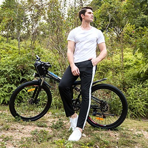 Zaplue Foldable 26'' Electric Mountain Bike, Lithium-Ion Battery (36V 250W), Premium Full Suspension (Black)
