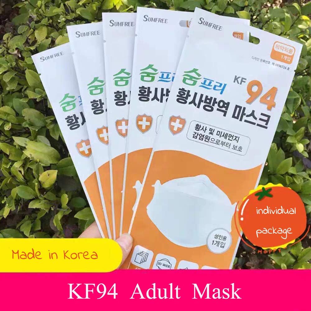 12 Pcs KF94 Safety Masks Breath Free Adult Mask Wing Packing Triple Filter Adaptable Nose Bar 4-Layer Protective Against Droplet Dust Particles DHL Fedex Delivery completed in 3-5 days 12 Pieces