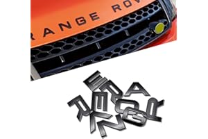 QOMAGO 3D Car Replacement Accessories 1 Set Hood Front Letters/Tailgate Rear Letters Emblem Compatible with RxxxR and RxxxE Matte Black