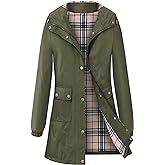 Adiwiid Rain Coat for Women Waterproof with Hood Lightweight Women's Rain Jacket Outdoor Trench Windbreaker Long Raincoats