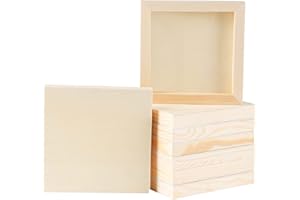KASIYLUX ADXCO 8 Pack Wood Panels 6 x 6 Inch Unfinished Wood Canvas Wooden Panel Boards for Painting, Pouring, Arts Use with Oils, Acrylics