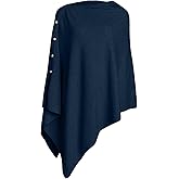 PULI Women's Versatile Knitted Shawls Scarf Poncho Sweater with Buttons Lightweight Spring Summer Fall Wraps