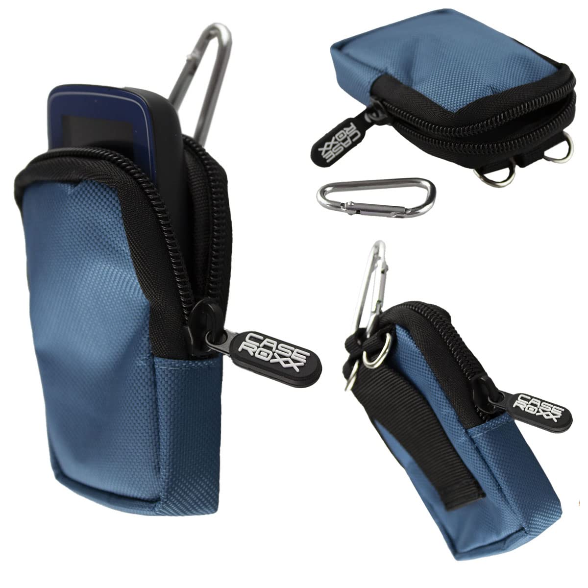 caseroxx Canvas Case Suitable for Freestyle Libre 1/2 / Insulinx / 14 Day, Pouch (Canvas Case Colored in Blue)