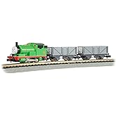Bachmann Trains Thomas &amp; Friends Percy RTR Electric Train Set N Scale | Complete Starter Set, Locomotive, Rolling Stock, Track, Power Pack and Speed Controller, Build Your Model Railroad, 24030