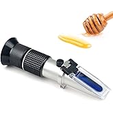 Honey Refractometer for Honey Moisture, Brix and Baume, 3-in-1 Uses, 58-90% Brix Scale Range Honey Moisture Tester, Ideal for