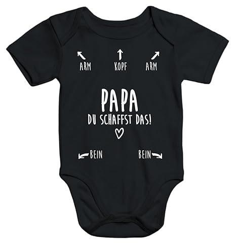 MoonWorks Baby Body Papa Du Schaffst Das Kurzarm Babybody Bio-Baumwolle