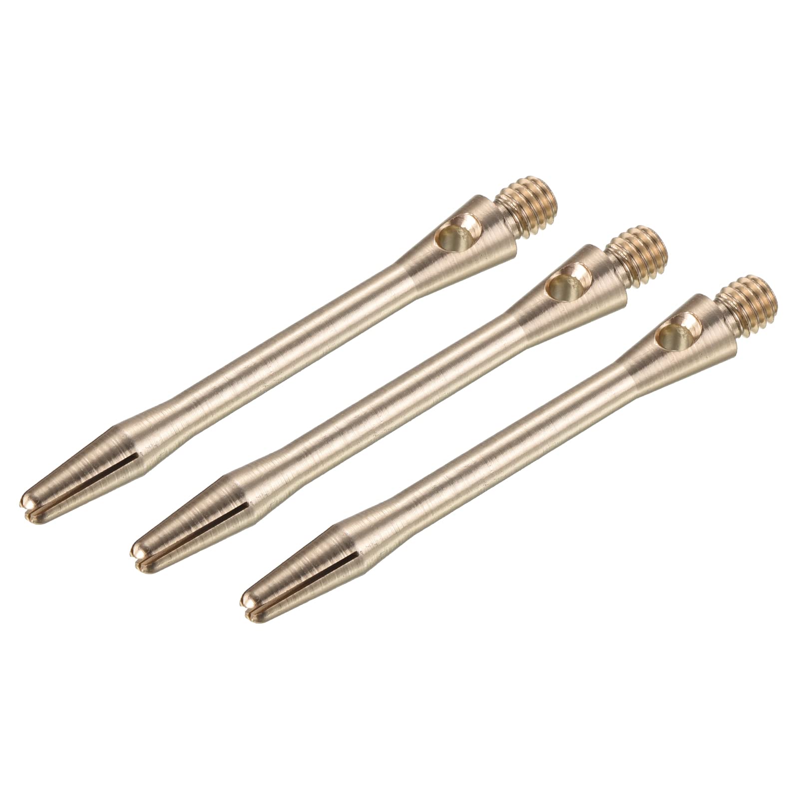 PATIKIL 45mm Aluminum Dart Shafts, Medium 2BA Thread Dart Stems Dart Accessories Throwing Fitting for Steel Tip - 3 Pack (Brass Tone)