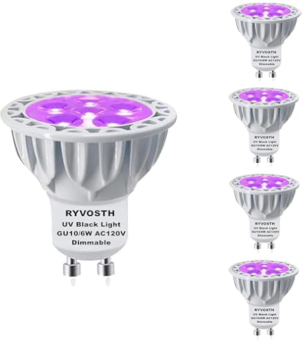 thumbnail image 2 of JSVSAL 2-Pack UV Black Light Bulbs – 6W E26 Base, 395-400nm, For Glow Parties, Halloween Decor, Non-Dimmable 2 of 12