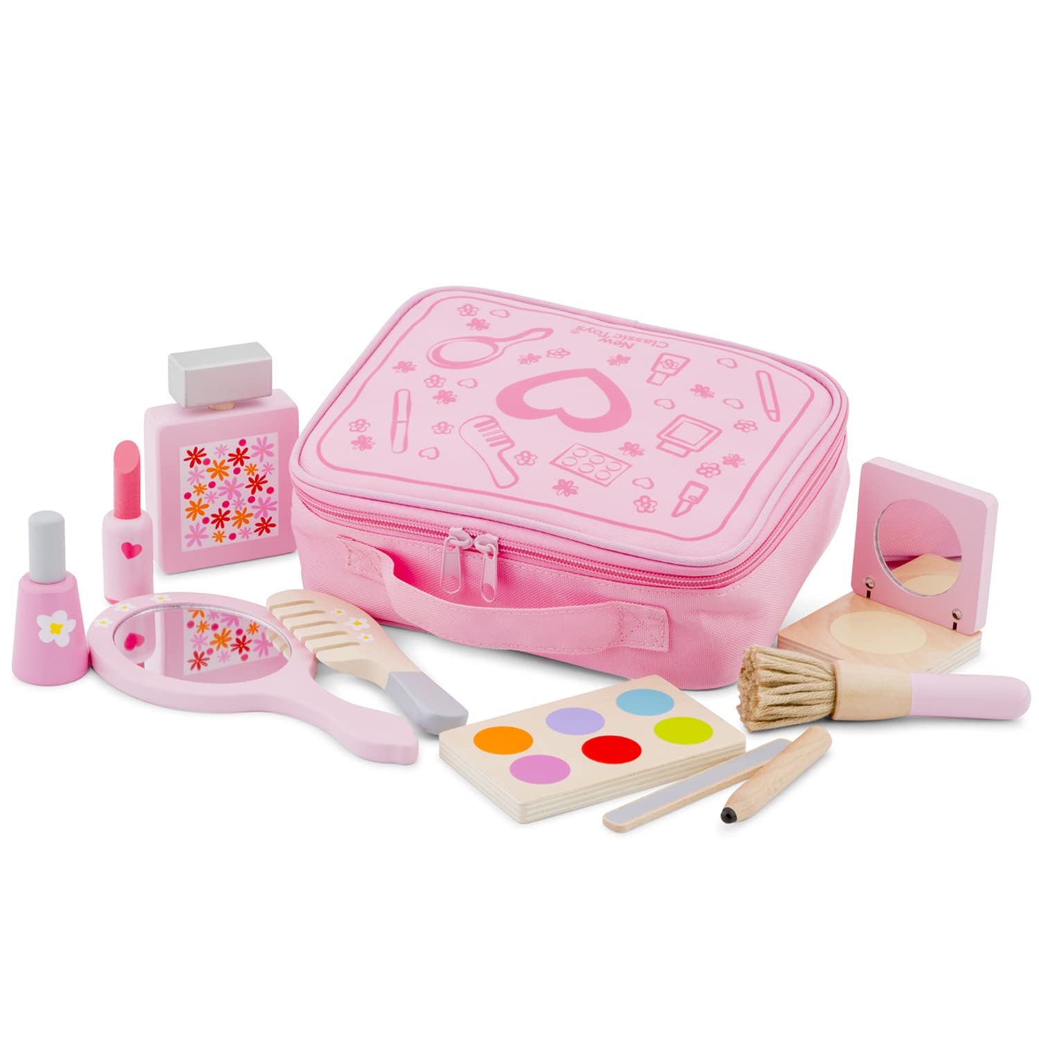 Woet® Wooden Toy Makeup Set for Kids - Pretend Play Beauty Toy - With Accessories and Bag - Age 3 Years+
