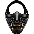 ATAIRSOFT Halloween Costume Cosplay BB Gun Evil Demon Monster Kabuki Samurai Hannya Oni Half Cover Airsoft and Prop Mask