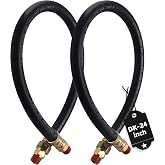 Dazakoot 3/8" Air Brake Chamber Hose with PTFE Tape | 3/8&rdquo; Fit End x 3/8&rdquo; Swivel End Rubber Air Brake Hose Assembly, SAE J1402 Air Brake Hose for Semi Truck - 24inch 2PCS