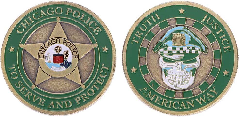 zijianZZJ Commemorative Coin, Rare Chicago Police Department Commemorative Challenge Coins Collection Token Art