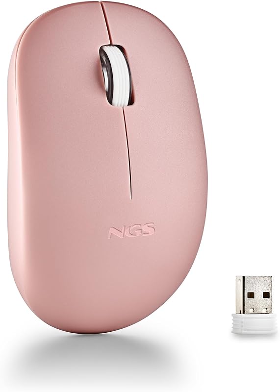 Fog Pro Pink - Ratón Inalámbrico Óptico Silencioso 1000 DPI, Rosa