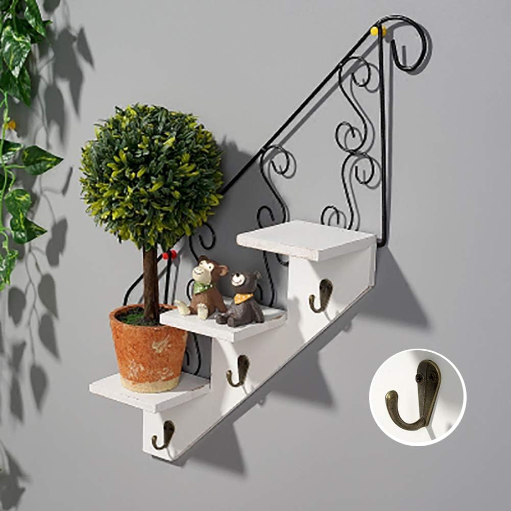 L&T - Perchero flotante de madera rústica para colgar en la pared, para