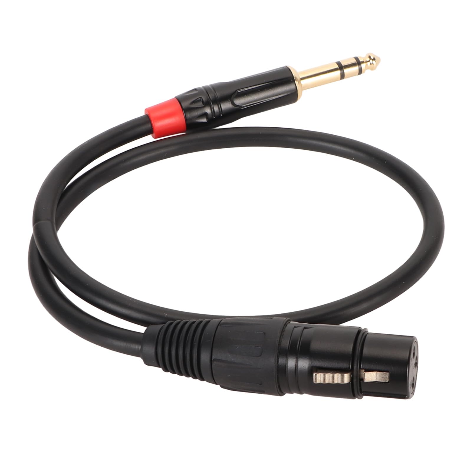 Denash XLR Female To TRS Cable, Stable Connection Good Sound Quality 20 AWG Copper Core 6.35mm 3 Pin XLR TRS Cable for for Guitar, Mixer, Speaker, Live (0.5m)