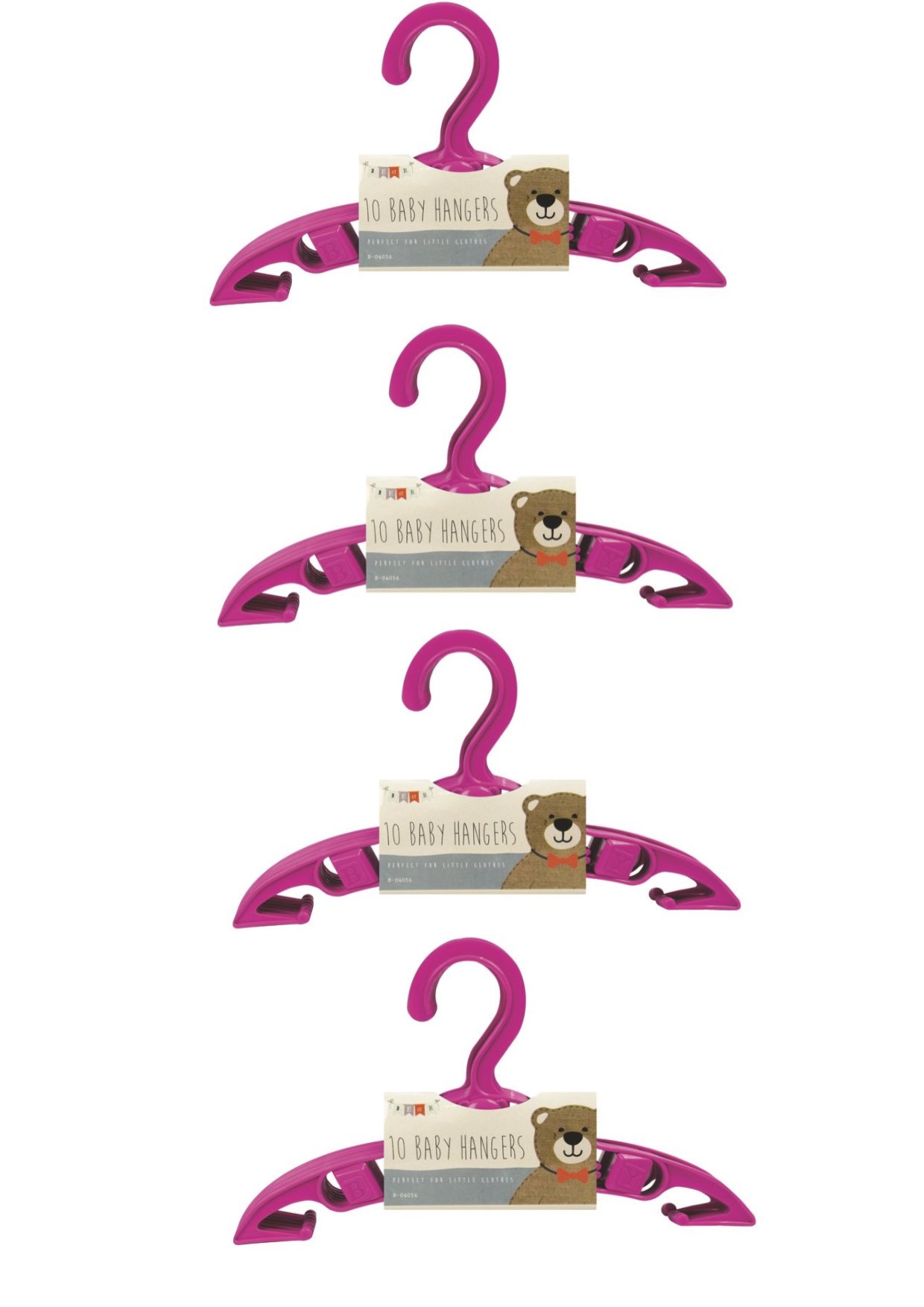 Pack of 40 | Baby Clothes Nursery Wardrobe Coat Hangers | With Hooks for Hanging Tops Skirts & Trousers | Available in Pink Blue or White | (Pink)