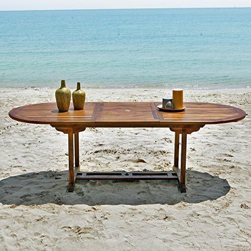Table De Jardin En Bois De Teck Avec Rallonge 8 A 10 Places