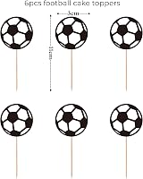 Gidobo 8th Birthday Cake Toppers Green Glitter Soccer Theme view 3
