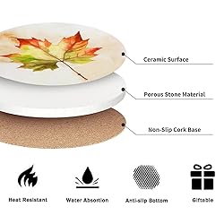 Fall Drink Absorbent Coasters with Holder Set of
