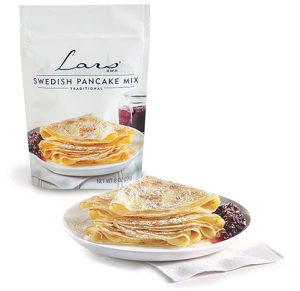 LARS OWN TRADITIONAL SWEDISH PANCAKE MIX, THIN SCANDINAVIAN CREPE STYLE PANCAKES, 8 OZ
