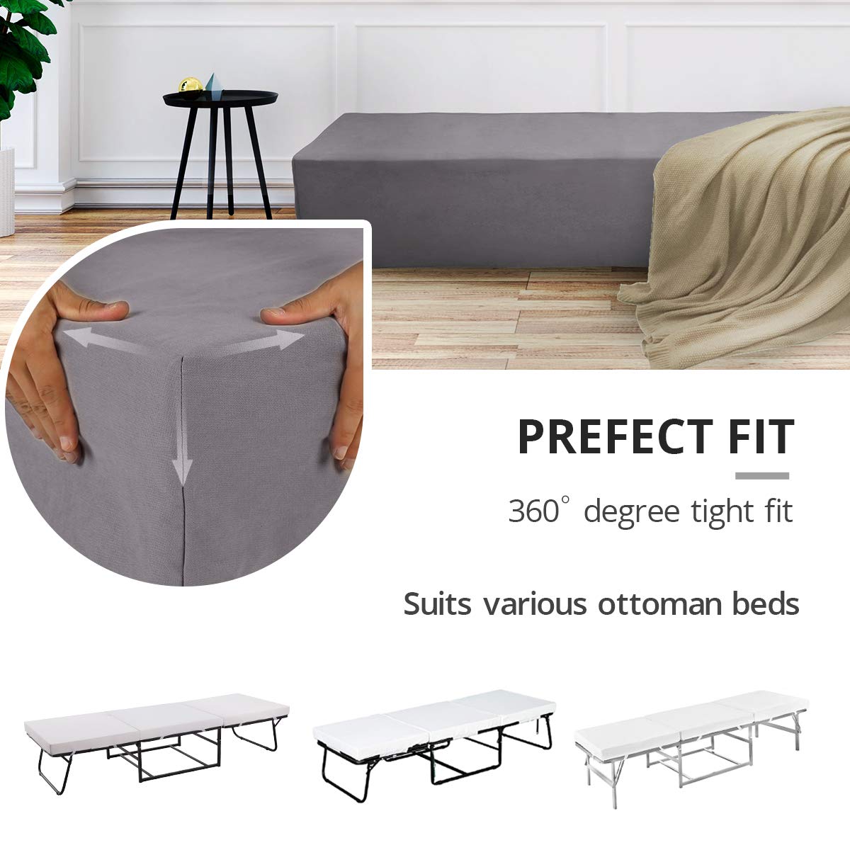 SPACE INNOVATIONS Mattress Cover Sheet for Ottoman Sleeper Bed, Lightweight Ottoman Fitted Mattress Protector, 15\