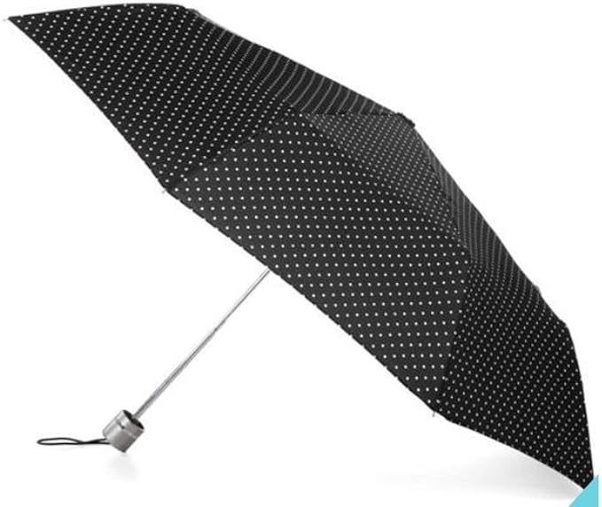 Totes Polka Dot Mini Folding Umbrella, Slender Umbrella, Black & White Dots, 43" Canopy Amazon