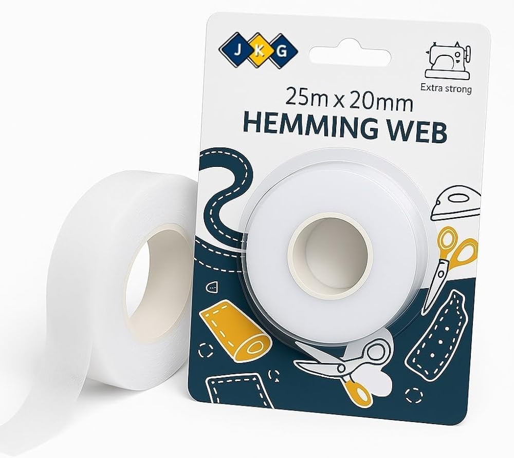 JKG 25m Iron On Hemming Web Tape Extra Strong 2cm No Sew Needed
