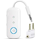 Premium Pro Bluetooth 5.4 Transmitter Receiver,Airplane Audio Adapter,Wireless Transmitter for TV/Travel Flight,Airline,Gym.S