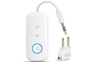 LAICOMEIN Premium Pro Bluetooth 5.4 Transmitter Receiver,Airplane Audio Adapter,Wireless Transmitter for TV/Travel Flight,Airline,Gym.Supports to 2 AirPods/Headphones,Bluetooth Receiver for Car/Home Stereo