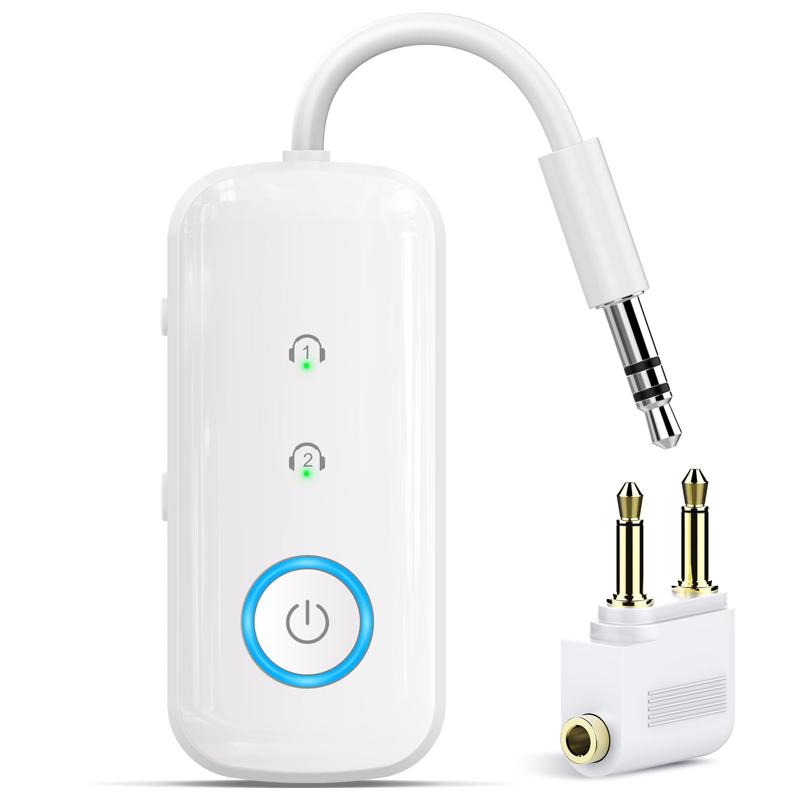 Premium Pro Bluetooth 5.4 Transmitter Receiver,Airplane Audio Adapter,Wireless Transmitter for TV/Travel Flight,Airline,Gym.Compatible with 2 AirPods/Headphones,Bluetooth Receiver for Car/Home Stereo