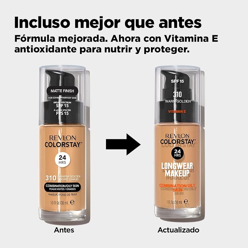 ColorStay Base de Maquillaje, piel Mixta/Grasa, 310 Warm Golden