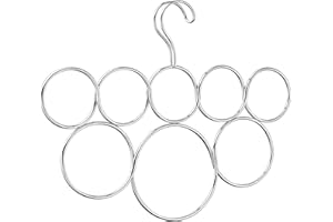 INTERDESIGN iDesign Classico Metal 8-Loop Scarf Hanger, No Snag Closet Organization Storage Holder for Scarves, Men's Ties, Women's Shawls, Pashminas, Belts, Accessories, Clothes, 13.13" x .5" x 1.25", Chrome